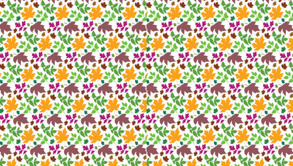 Autumn Leaves Fall Season Seamless Pattern