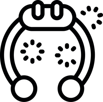 recommend clip art: Icon of a smart neckband generating an electromagnetic field improving sleep quality