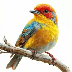 Obraz premium Colorful Bird Perched on a Branch