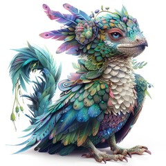 Obraz premium Colorful Fantasy Bird with Intricate Feather Details