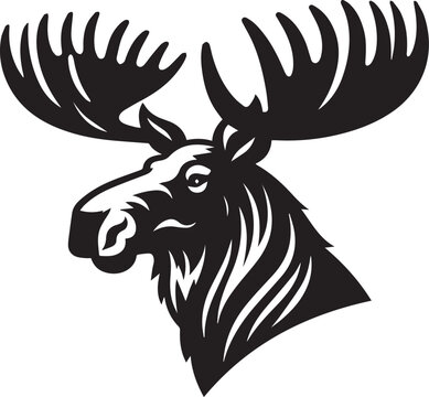 recommend clip art: moose head silhouette vector