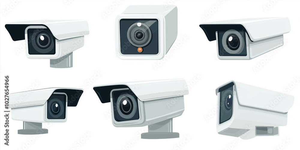 Aufkleber set of security cctv cameras recording and protecting
