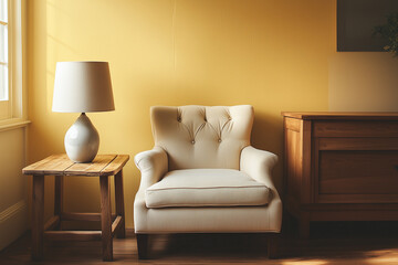 A Japandi-modern fusion living room featuring a wooden accent ellipse coffee table between two light, minimalist sofas, a sleek fireplace, and a large window
