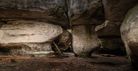 Stone wall in the rock