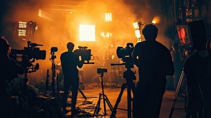 Film Crew Setting Up for a Shoot