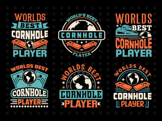 Worlds Best Cornhole Player SVG Cornhole Game Tshirt Bundle Cornhole Quote Design,