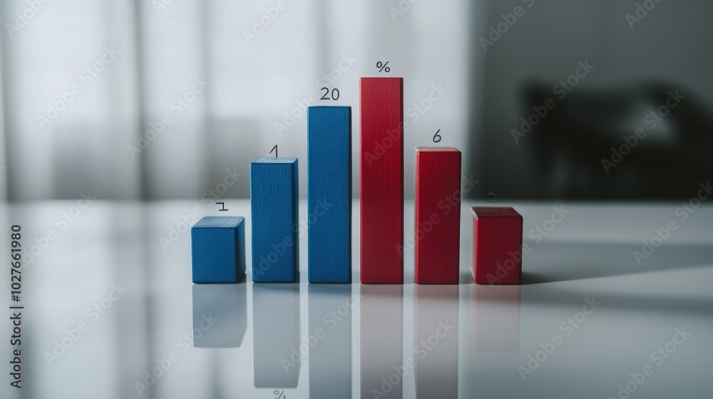 Poster colorful bar graph with percentage values displayed