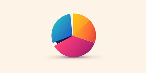  Pie Chart Icon &ndash; Segmented pie chart with distinct, bold colors for each section, symbolizing data analysis, market research, and business performance metrics.