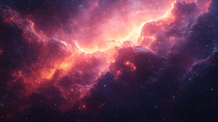 Fototapeta premium A gas cloud and stars. A view from space.