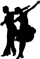 Ballroom dancing silhouette