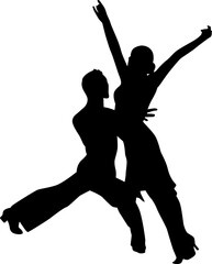 Ballroom dancing silhouette