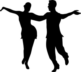 Ballroom dancing silhouette