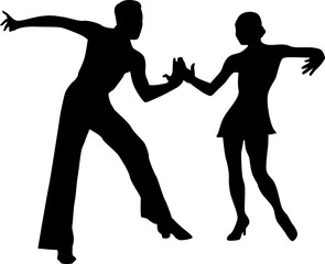 Ballroom dancing silhouette