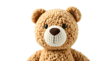 Obraz premium Close-up of a stuffed bear isolated with white highlights, png