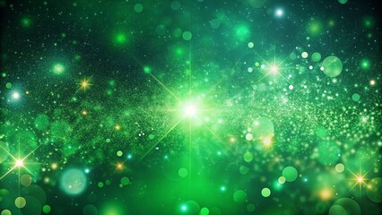 Fototapeta premium Abstract Galaxy-Inspired Painting with Glowing Green Tones and Radiating Light