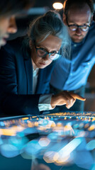 Urban planning session with experts using advanced simulation software to design sustainable cities, focusing on modern infrastructure, green energy solutions, and innovative city planning strategies.