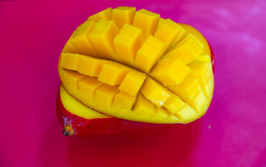 Brazilian mangoes of the Palmer species, ripe and isolated