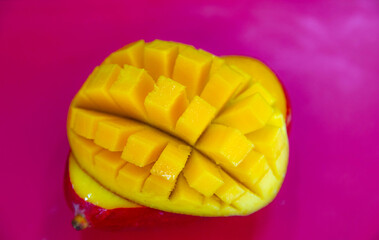 Brazilian mangoes of the Palmer species, ripe and isolated