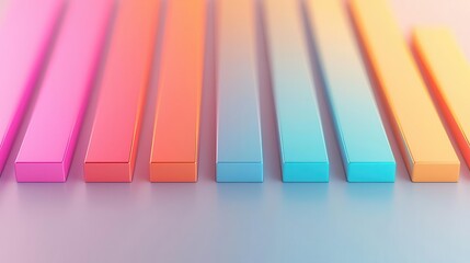 Obraz premium Abstract 3D bar chart glowing on a sleek white surface, symbolizing datadriven business growth, Glowing bar chart, Business progress concept