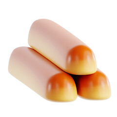 PNG 3D breadstick illustration isolated on a white background