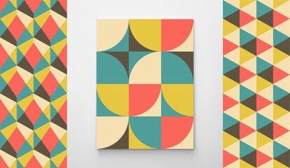 Abstract geometric pattern with simple shapes. Vector illustration for brochure, poster, card, invitation, poster, textile print, presentation, flyer or banner.