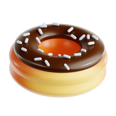 PNG 3D cronut chocolate illustration isolated on a white background