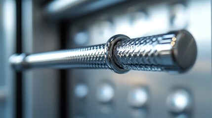 Close-up of a Shiny Metallic Door Handle