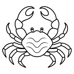 blue crab cartoon isolated on white