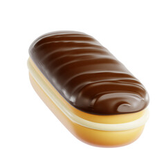 PNG 3D eclair illustration isolated on a white background
