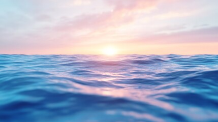 Fototapeta premium Views of the vast expanse of sea with sky and sunset