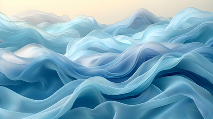 Fototapeta premium Abstract Blue Wavy Background 3D Illustration