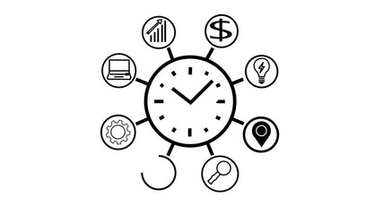 Clean and minimalistic design of Time management concept. Work planning increases efficiency and reduces work time.