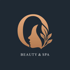 Letter Q with beauty logo design unique concept Premium Vector