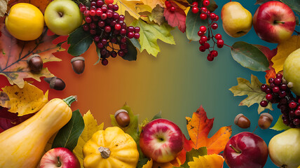 Autumn harvest, red and yellow, fall foliage, Thanksgiving celebration. 
