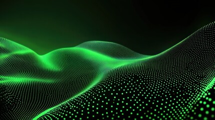 Obraz premium Abstract Green Energy Wave Background
