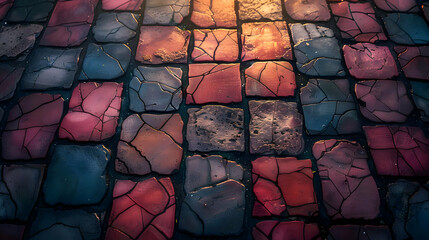 Cracked Tile Abstract Background