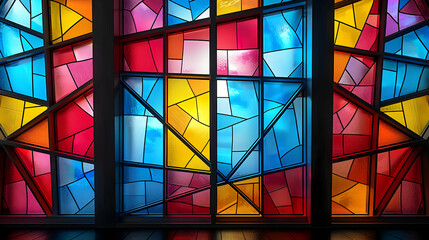 Colorful Stained Glass Window Illustration