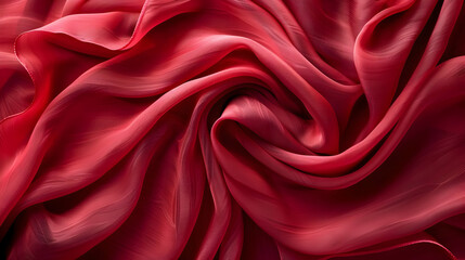 Abstract Red Silk Fabric Background