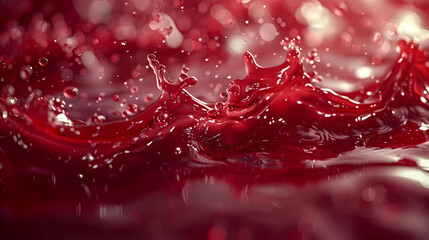 Red Liquid Splash Macro Photography