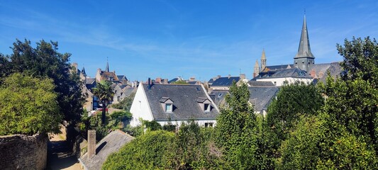 Panorama sur Guérande vu des remparts, Loire-Atlantique, France