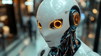 Robot Head 3D Render