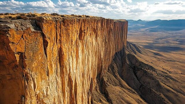 A Majestic Cliff in the Desert footage
