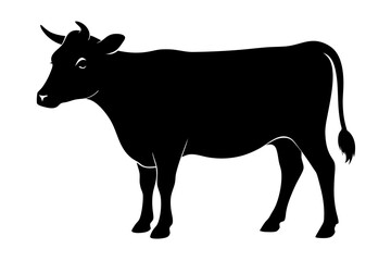 Cow Silhouette vector | vector silhouette illustration on white background