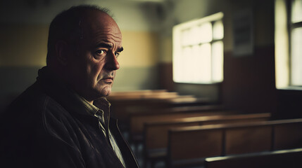Confronting the Shadows: A 60-Year-Old Professor's Emotional Journey in an Abandoned Classroom