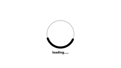 Abstract loading Icon black color 4k illustration. Loading Transfer Download 0-100% on white background 4k illustration. 