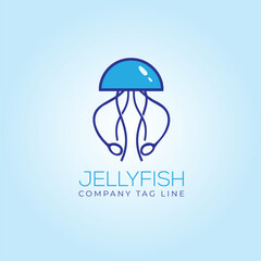 Colorful vibrant jellyfish logo vector
