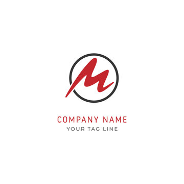 Flat design m letter logo template collection