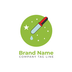 Science logo, chemistry, biology sign. Vector symbol