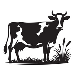 dairy cow silhouette vector design ai Generated