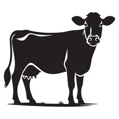 dairy cow silhouette vector design ai Generated